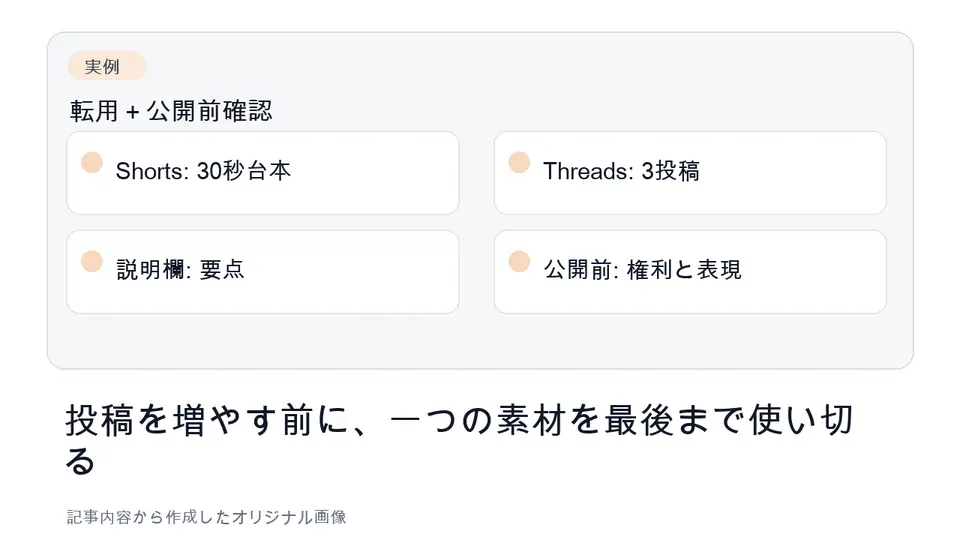 ShortsからThreadsへの転用と公開前チェック