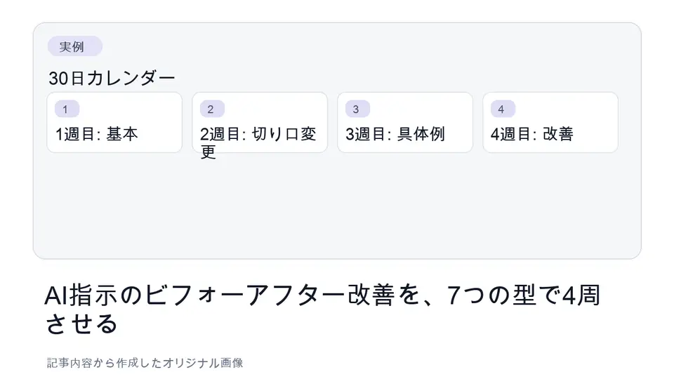 4週間に分けた30日Shorts投稿カレンダー