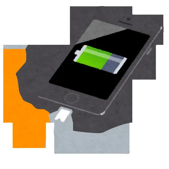スマートフォンを充電するイラスト